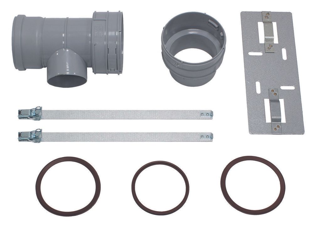 Vaillant Set 7 T-Stück DN 100 für Abgas- anschl. 80/125 f.flex. Abgasl. DN 100,PP, 0020016408