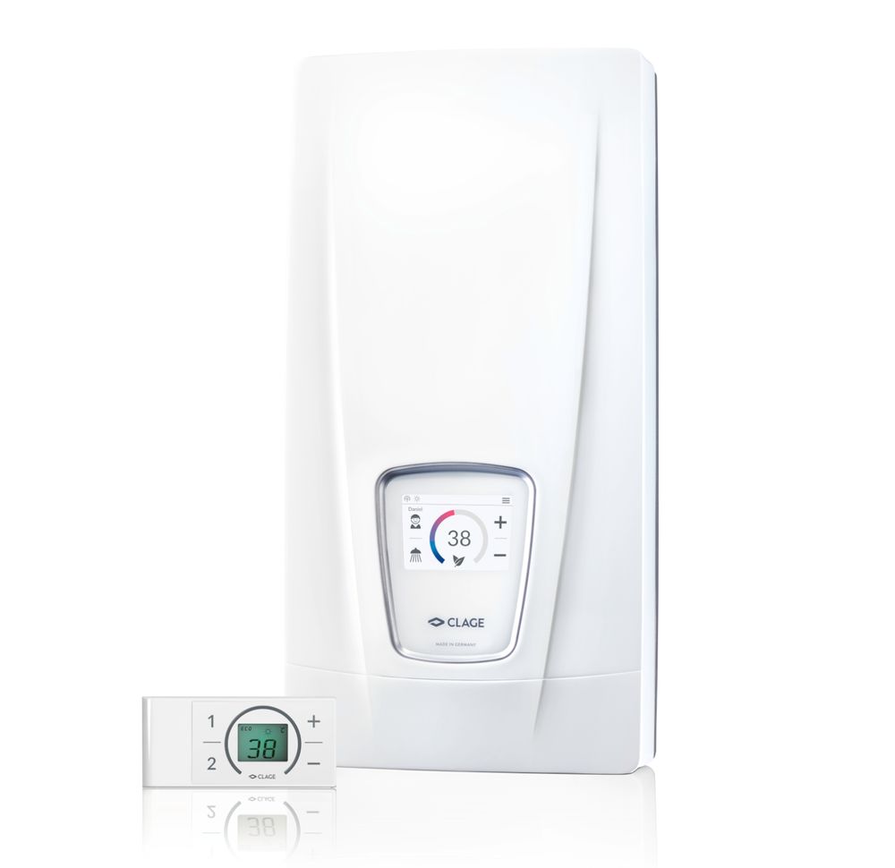 CLAGE DSX Touch, E-Komfortdurchlauferhitzer mit Funkfernbedienung, 18 - 27 kW / 400 Volt, druckfest, 3200-36600