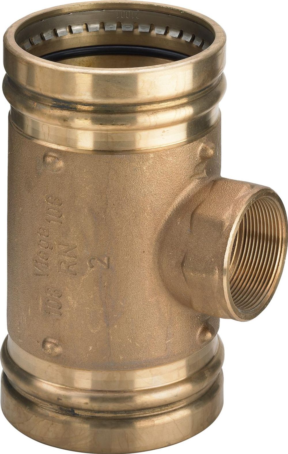 Viega Profipress Sanpress XL-T-Stück, d1 88,9, Rp 3/4, d2 88,9 Rotguss Modell 2217.2XL, 354589