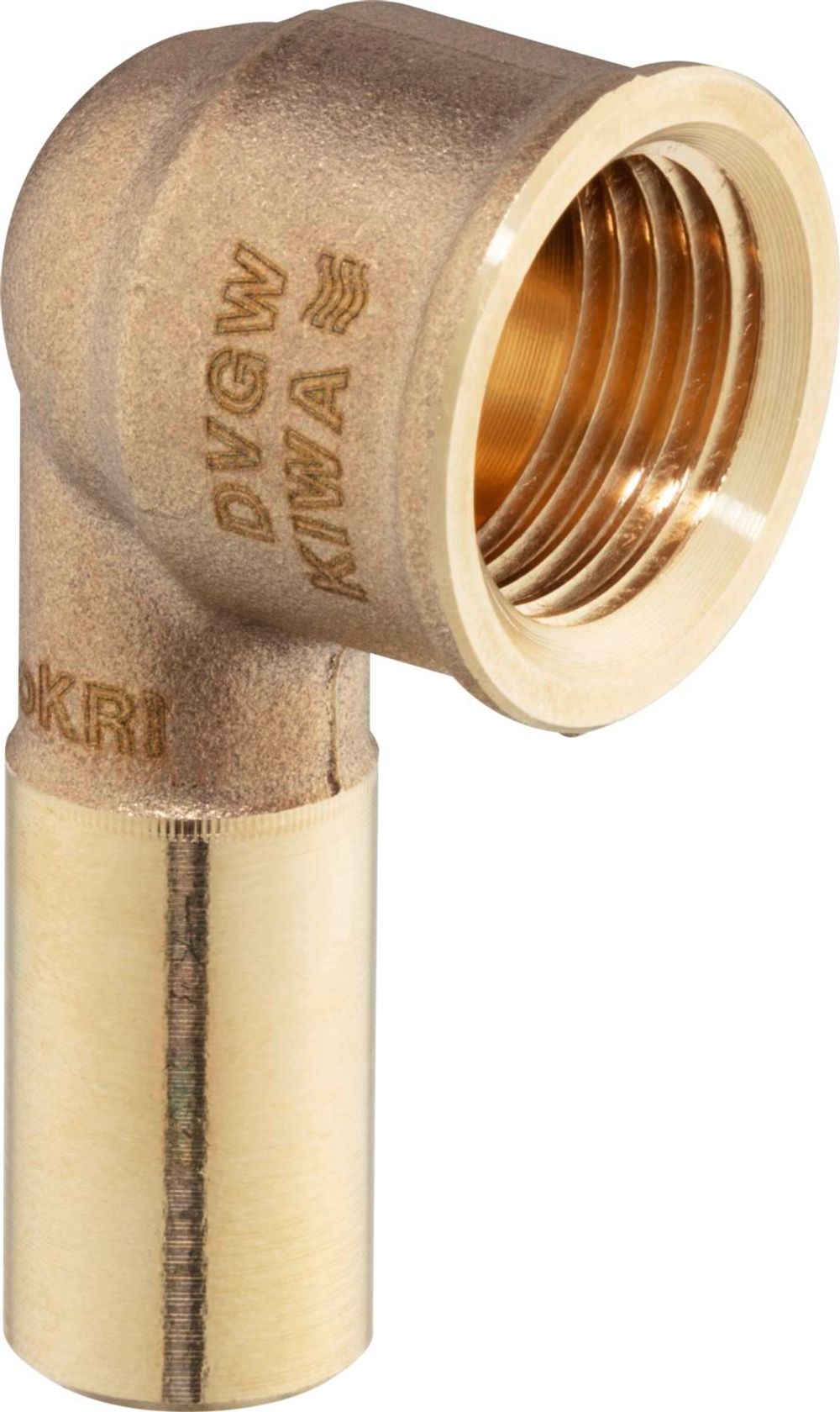 Viega Profipress Sanpress-Einsteckwinkel 90 Grad, d 15mm, Rp 1/2 Rotguss oder Siliziumbronze Modell 2214.3, 308001