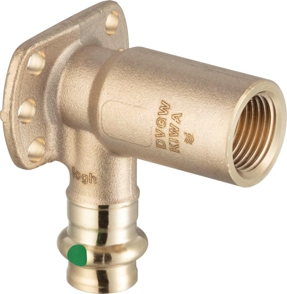 Viega Profipress Sanpress-Wandscheibe, d 15mm, Rp 1/2, L 45 Rotguss oder Siliziumbronze Modell 2225, 116552