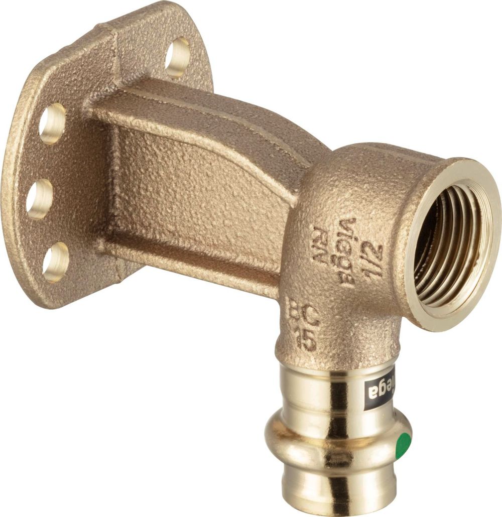 Viega Profipress Sanpress-Wandscheibe, d 15mm, Rp 1/2 Rotguss oder Siliziumbronze Modell 2225.6, 347307