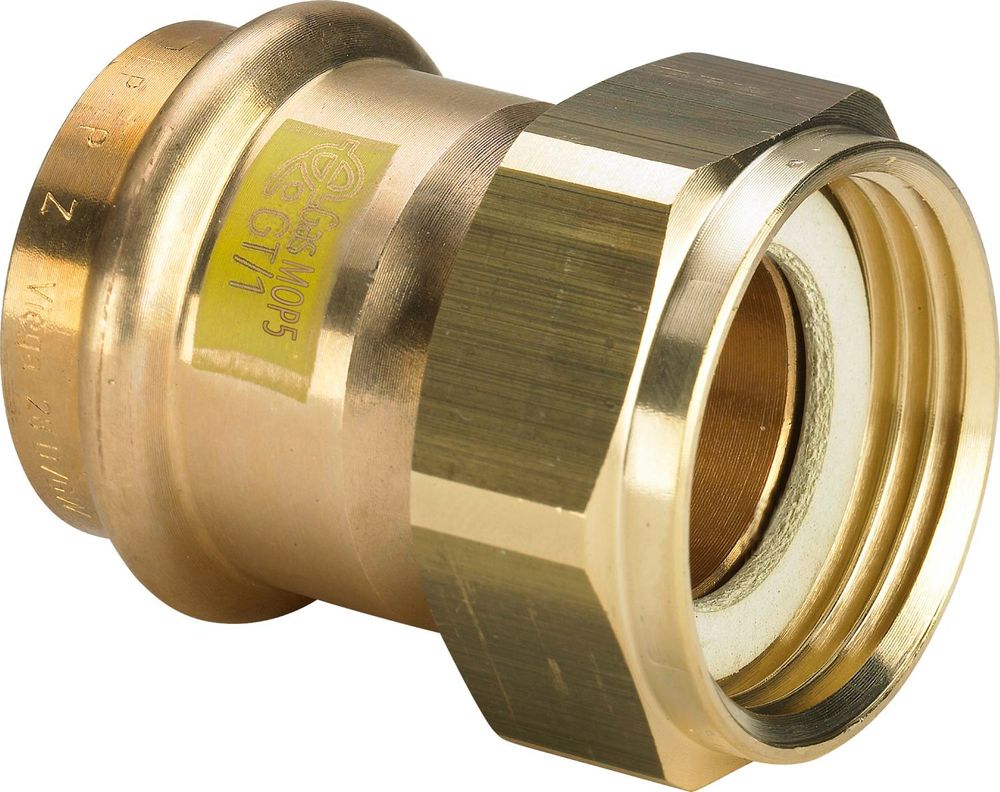 Viega Sanpress Inox G Profipress G-Anschlussverschraubung, d 28mm, G 11/2 Rotguss Modell 2666, 490829