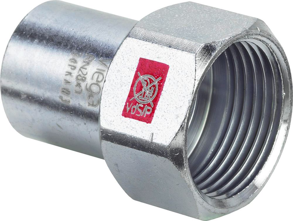 Viega Prestabo-Einsteckstück, d 15mm, Rp 1/2 Stahl unlegiert, verzinkt Modell 1112.1, 559137