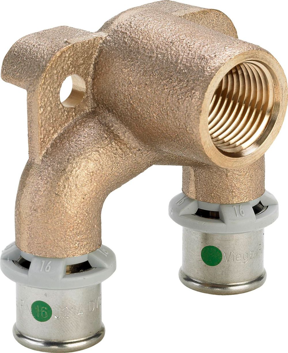 Viega Sanfix Fosta Sanfix P-Doppelwandscheibe, d1 20, Rp 1/2, d2 16 Rotguss Modell 2125.7, 590208