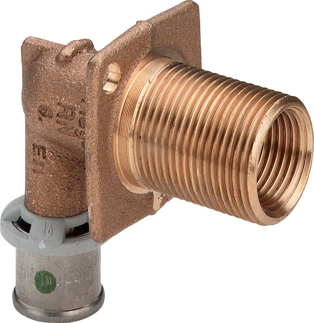 Viega Sanfix Fosta Sanfix P-Wanddurchführung, d 16mm, Rp 1/2, G 3/4 Rotguss Modell 2132.1, 303921