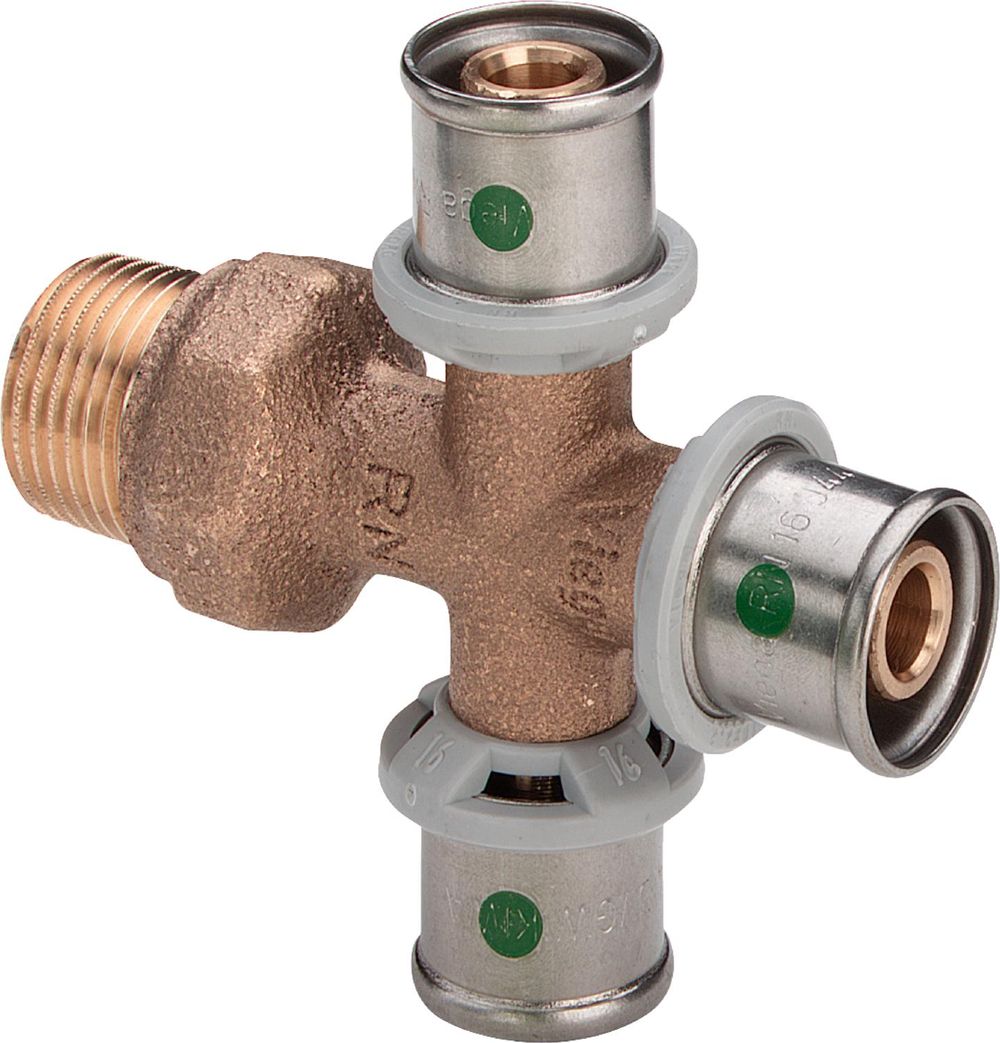 Viega Sanfix Fosta Sanfix P-Kreuzstück, R 1/2, d 16mm Rotguss Modell 2118.9, 302740