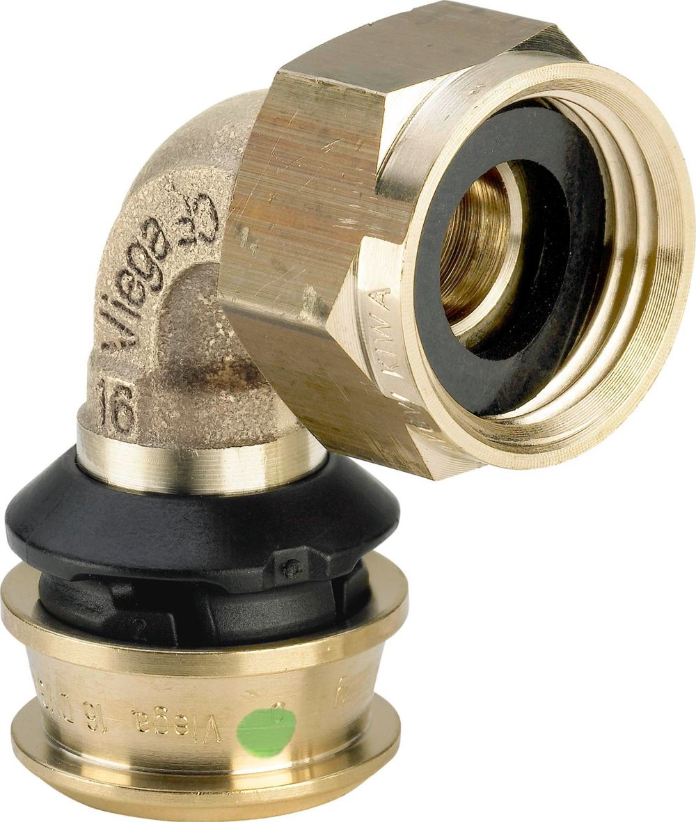 Viega Raxofix-Anschlussverschraubung 90 Grad, d 16mm, G 1/2 Siliziumbronze Modell 5355, 646387