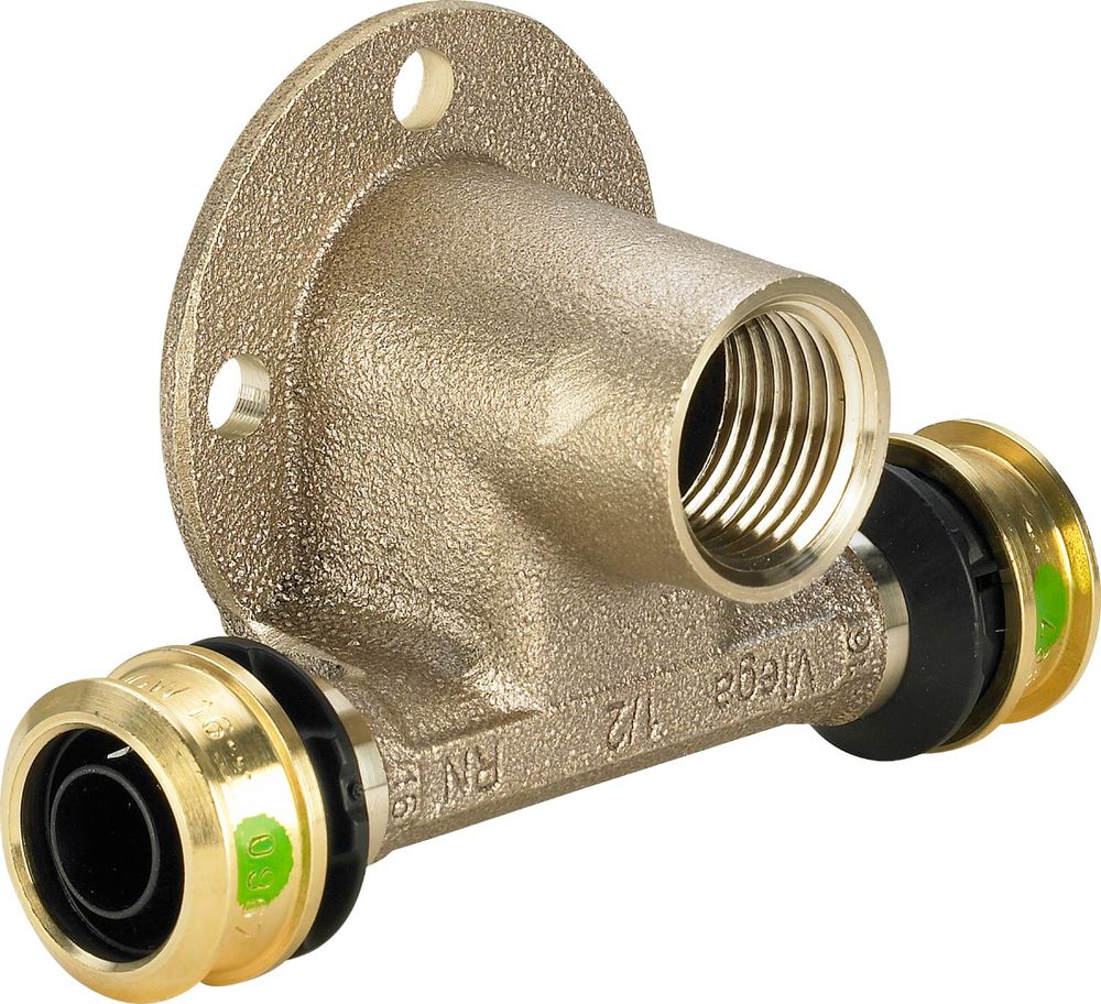 Viega Raxofix-Wandscheiben-T-Stück, d 16mm, Rp 1/2 Siliziumbronze Modell 5324.3, 647803
