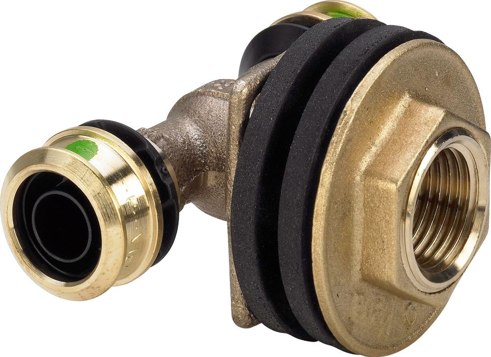 Viega Raxofix-Doppelwanddurchführung, d 16mm, Rp 1/2, G 3/4 Siliziumbronze Modell 5332.81, 647735