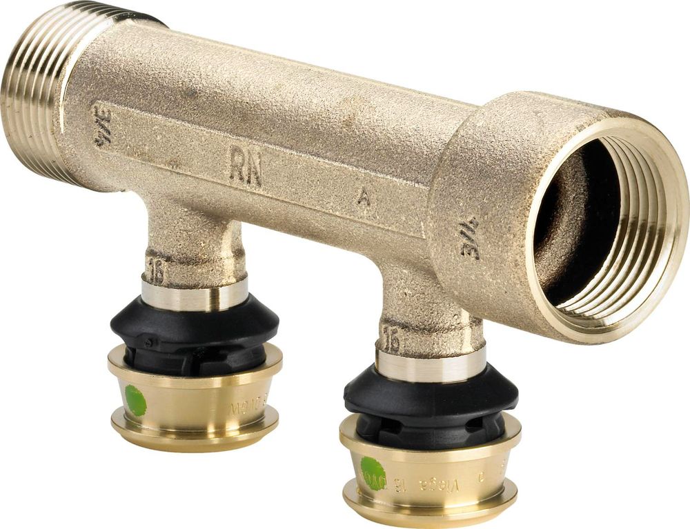 Viega Raxofix-Verteiler, d 16mm, G 3/4, n 2 Siliziumbronze Modell 5326.06, 645618