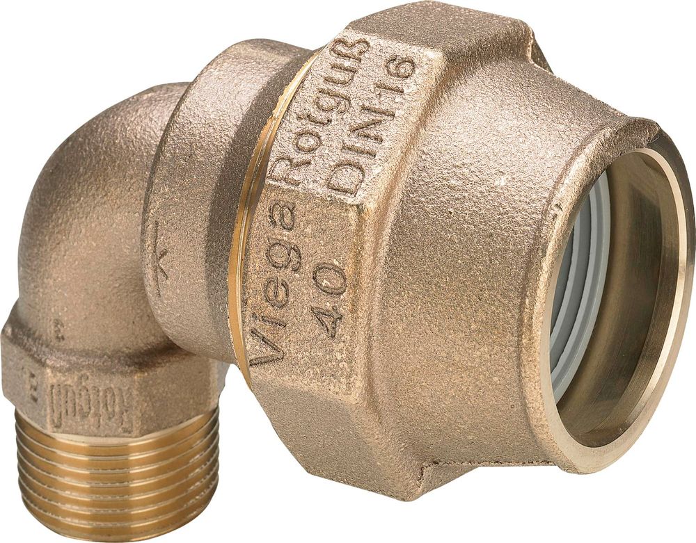 Viega Maxiplex-Übergangsbogen 90 Grad, d 63mm, R 2 Rotguss Modell 9021, 275693