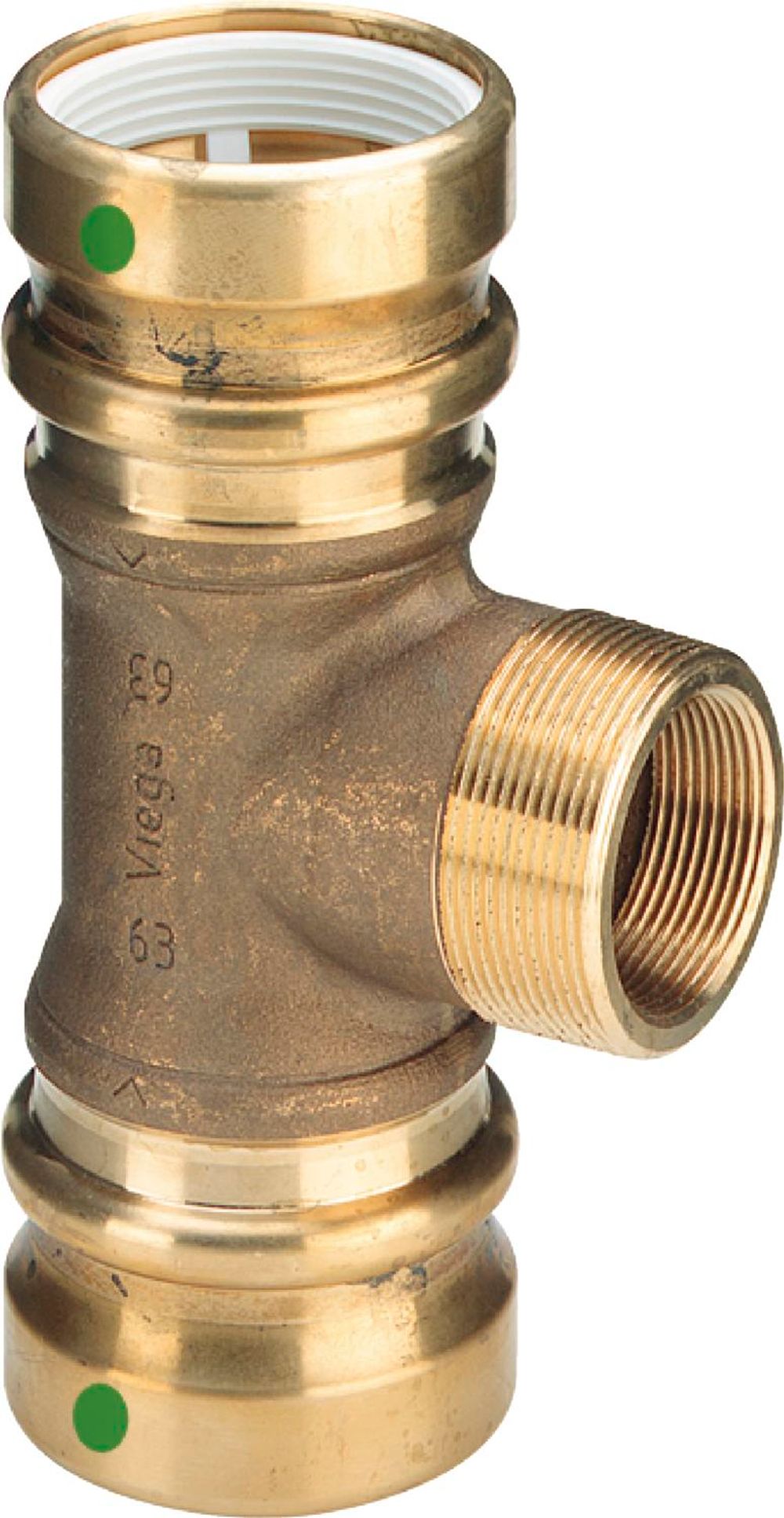 Viega Geopress-T-Stück, d1 50, R nein, Rp 11/4 Rotguss Modell 9617.1TW, 767228