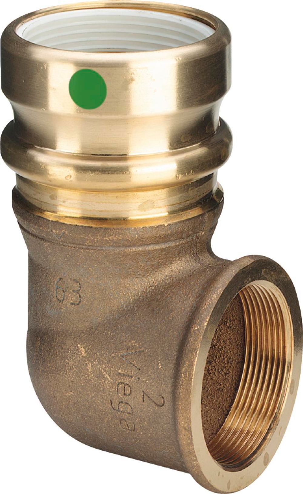 Viega Geopress-Übergangsbogen 90 Grad, d 40mm, Rp 11/4 Rotguss Modell 9614.2TW, 768003