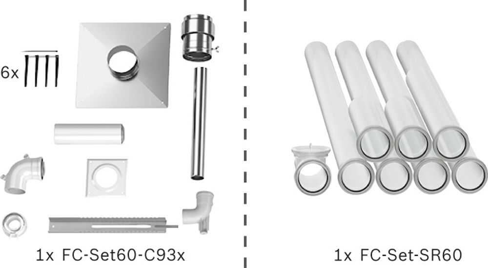 Bosch Abgas-Standardpaket BOPA FC31 S Schacht starr, 60/100, 10m, RLU, 7739619188
