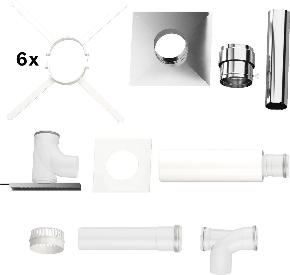 Bosch Abgaszubehör FC-Set110-B53 Grundbausatz B53 Edelstahl, d:110mm oben, 7738113085
