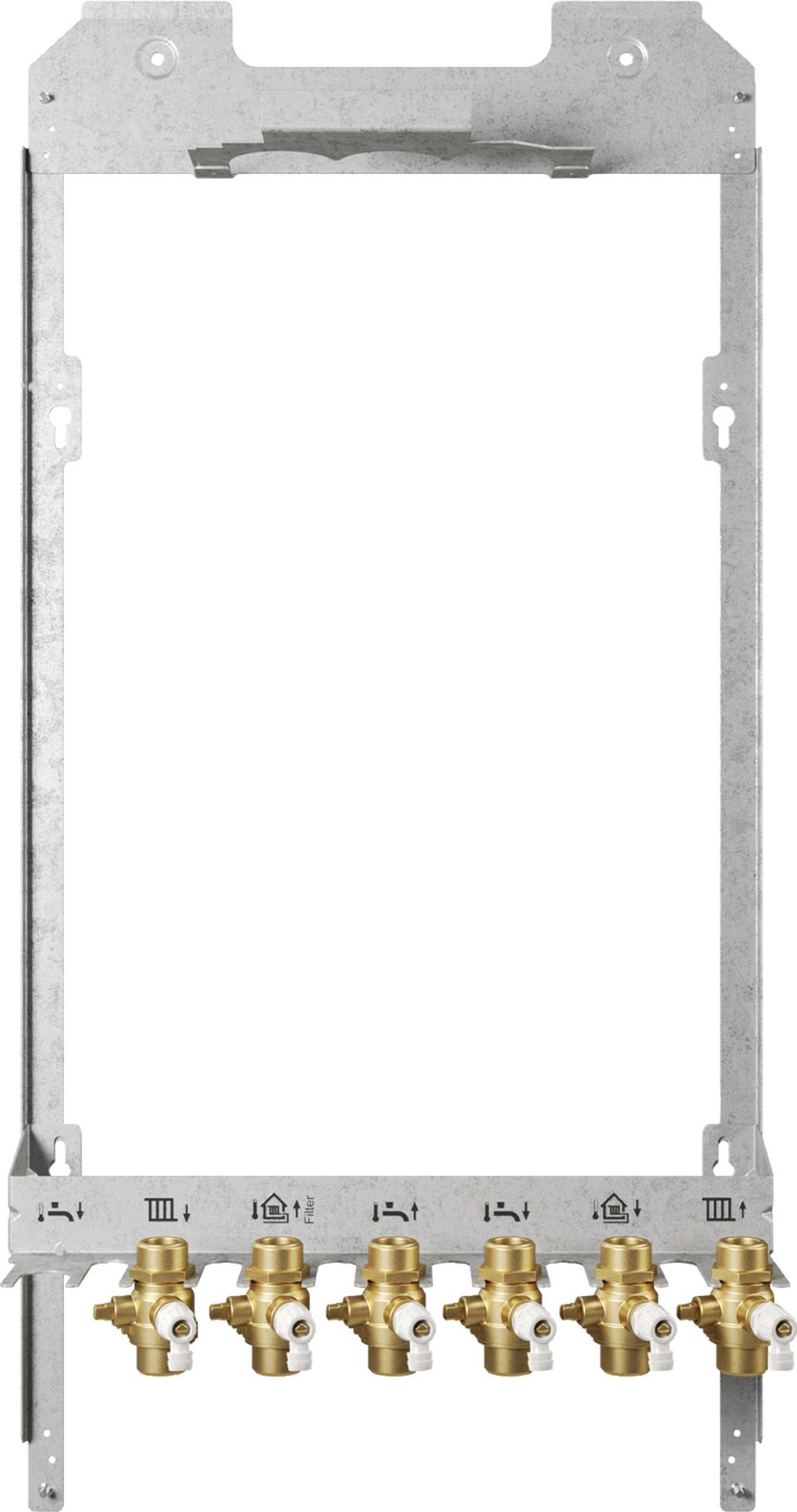 Bosch Zubehör für Wohnungsstationen Montagerahmen F7001 RS inkl. Kugelhähne, 7735600641