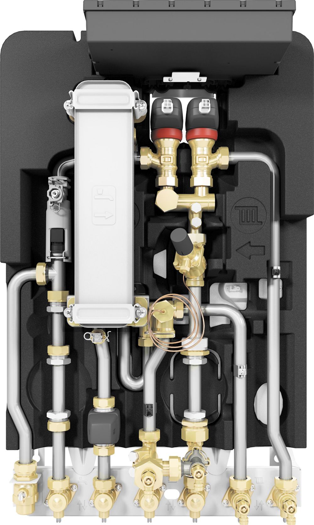 Bosch Wohnungsstat. FLOW8000 F8001 35 IS ungemischt, Unterputz, 35 kW, Edelstahl, 7735600465