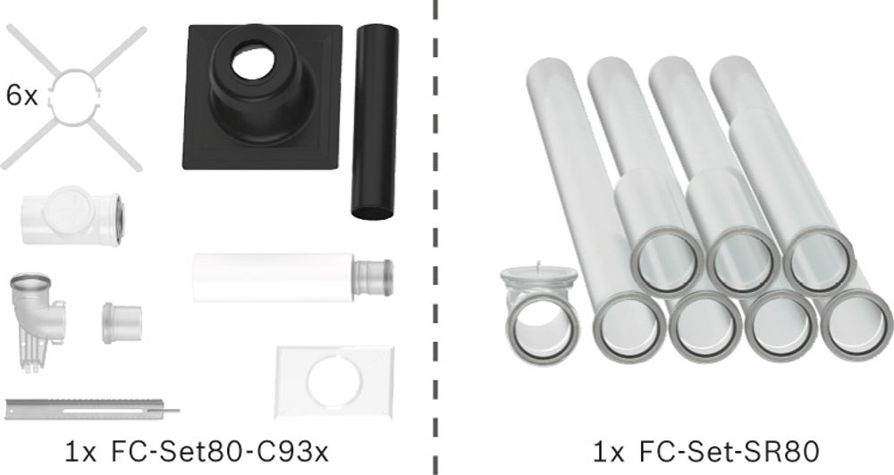 Bosch Abgas-Standardpaket BOPA FC11 Schacht starr, 80/125, 10m, RLU, 7739617750