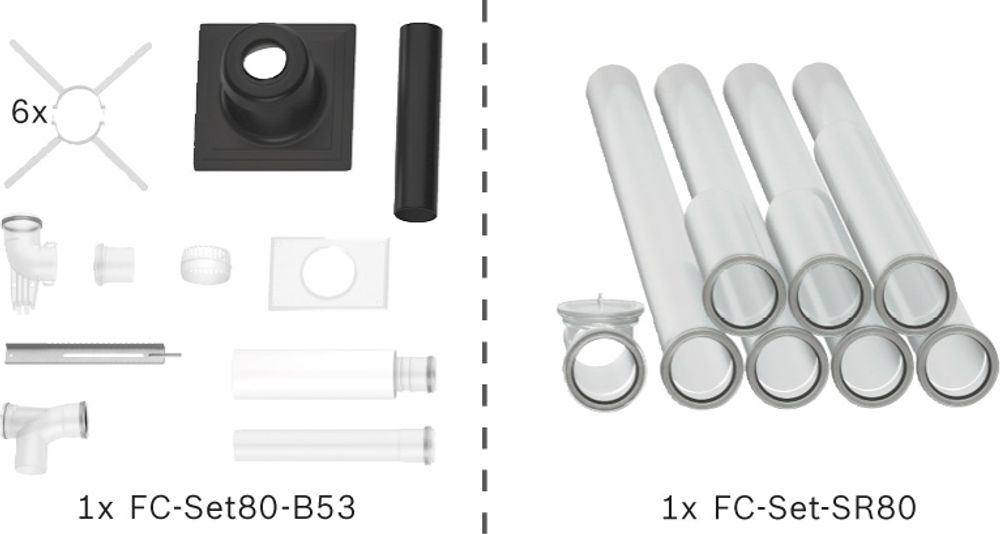 Bosch Abgas-Standardpaket BOPA FC02 Schacht starr, 80, 10m, RLA, 7739617751