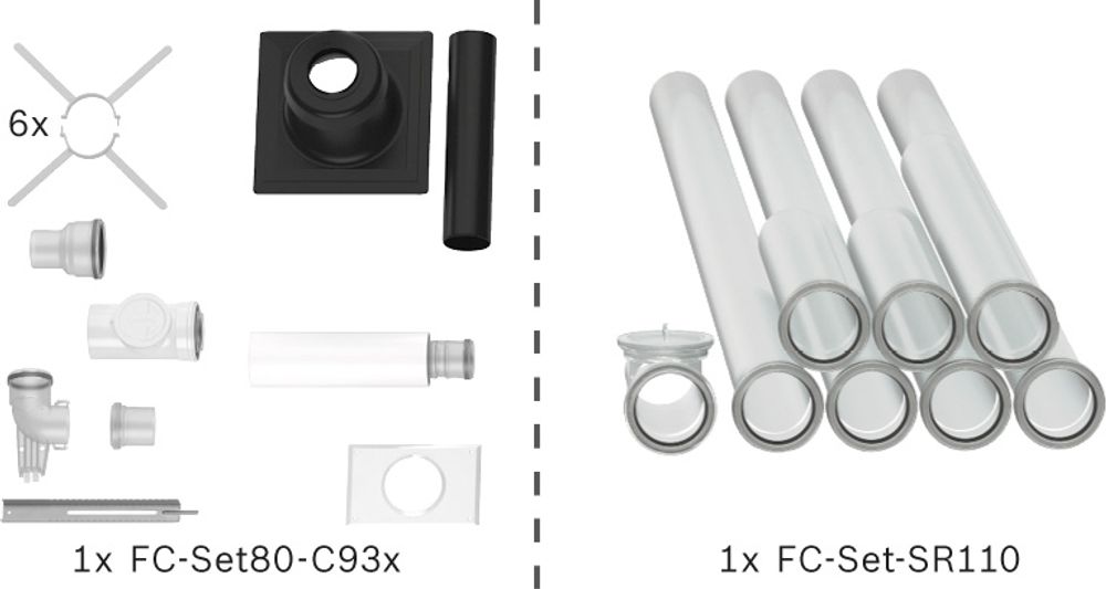 Bosch Abgas-Standardpaket BOPA FC13 Schacht starr, 80/125, 10m, RLU, 7739617753