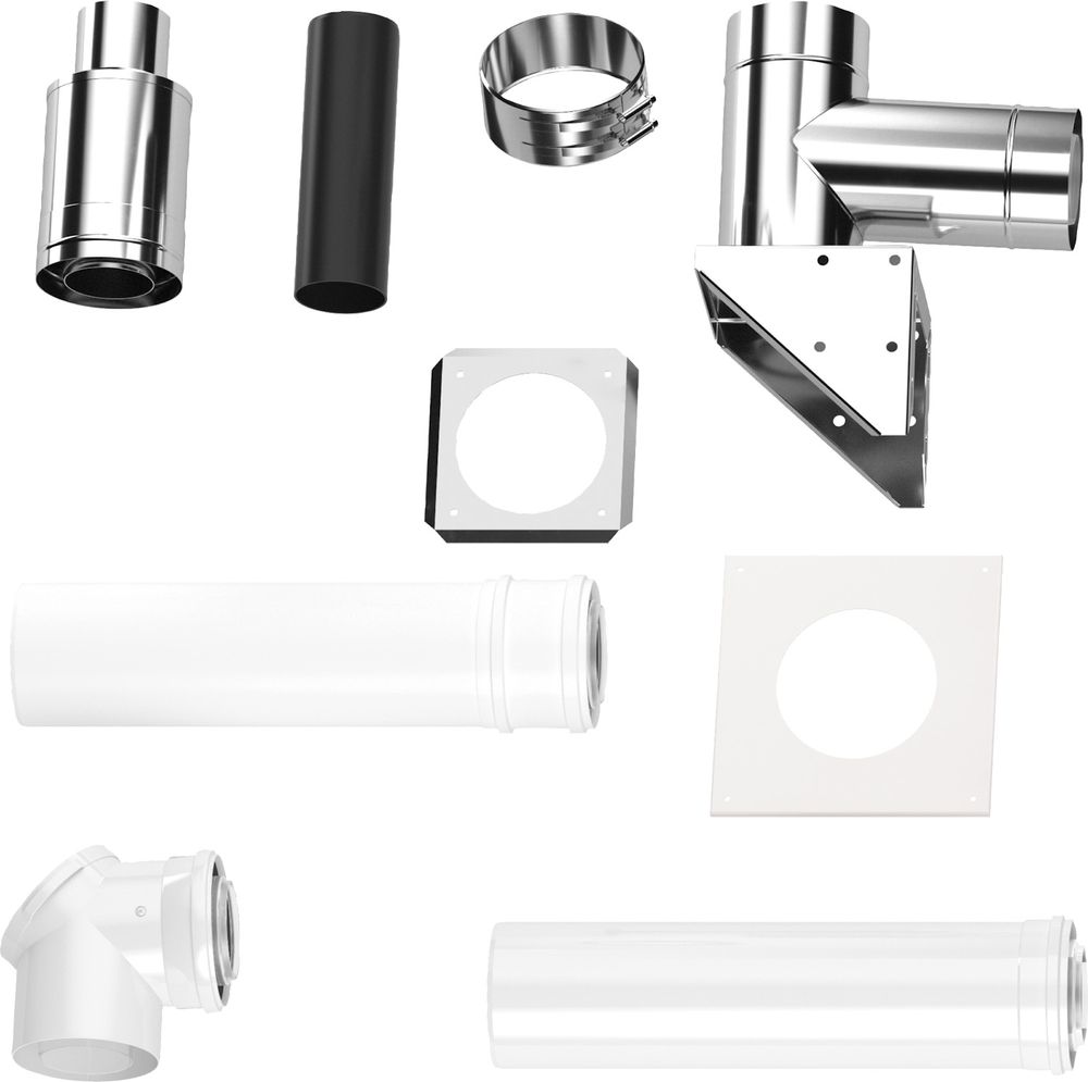 Bosch Abgaszubehör FC-Set80-C53x (oben) Grundbausatz C53x, d:80/125mm, Fassade, 7738112564