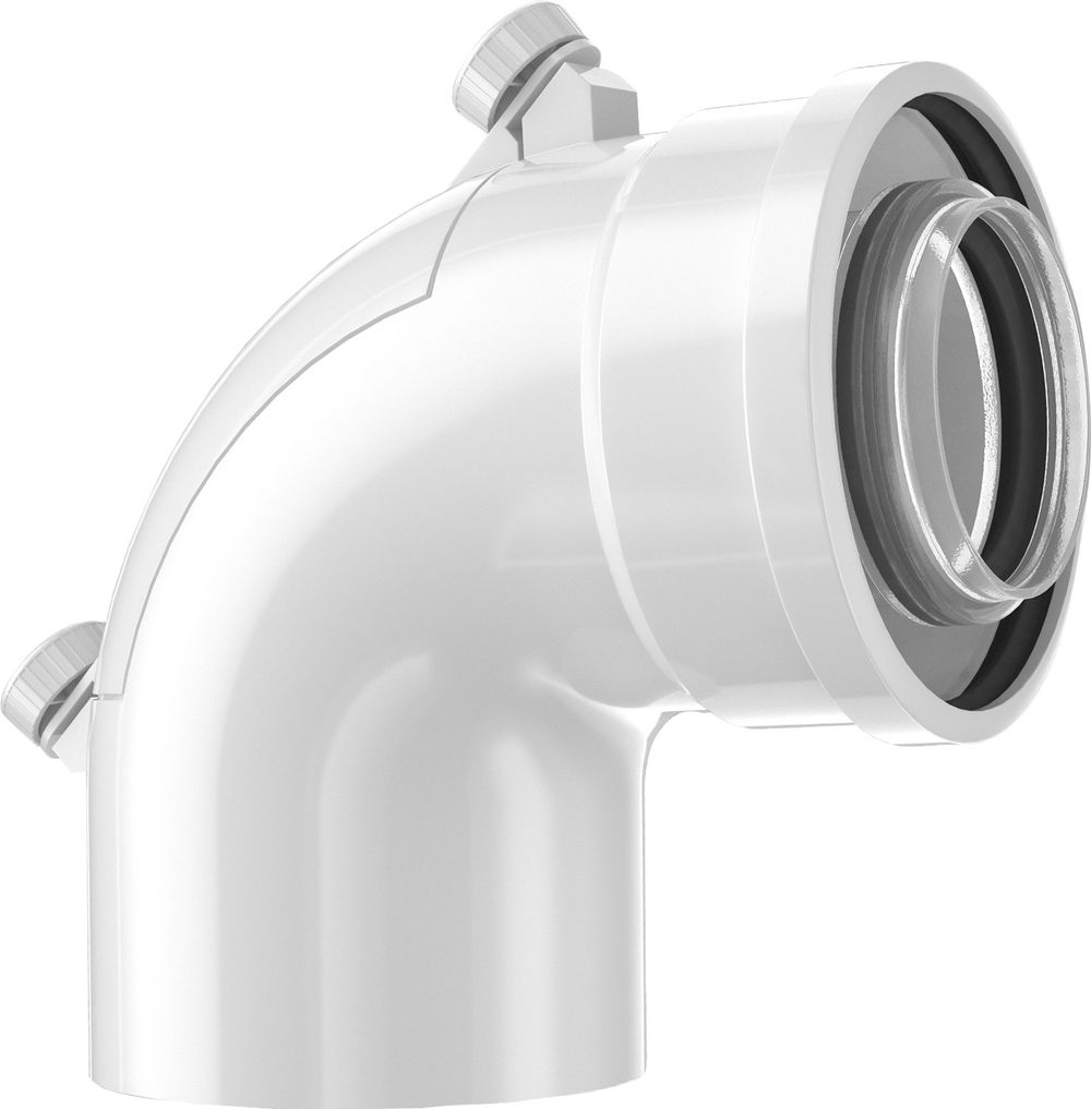 Bosch Abgaszubehör FC-CER60-87 Doppelrohrbogen Prüföffnung, d:60/100 mm, 7738112637