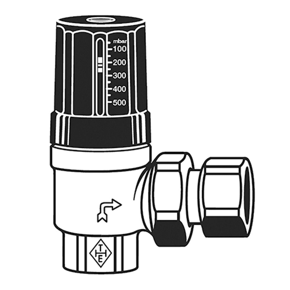 DAIKIN Überströmventil UESV 20 DN 20, mit Verschraubung in Eckform, 140111