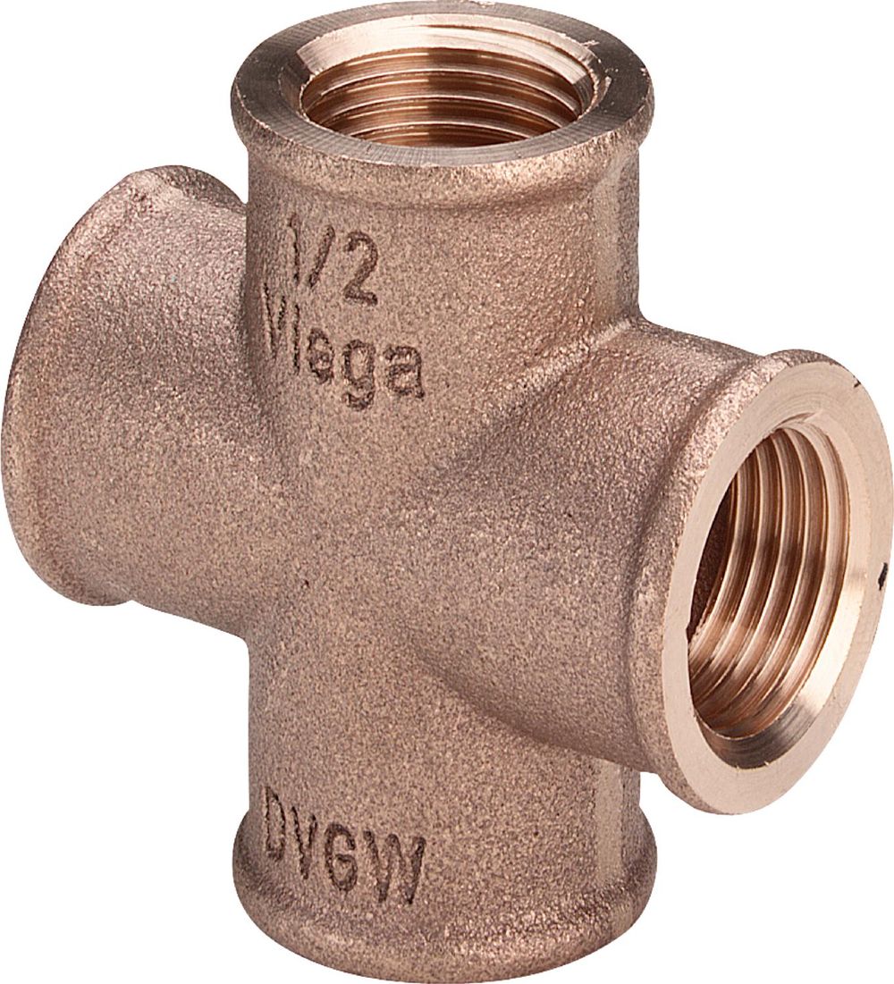 Viega Kreuzstück, Rp 3/8 Rotguss oder Siliziumbronze Modell 3180, 318024
