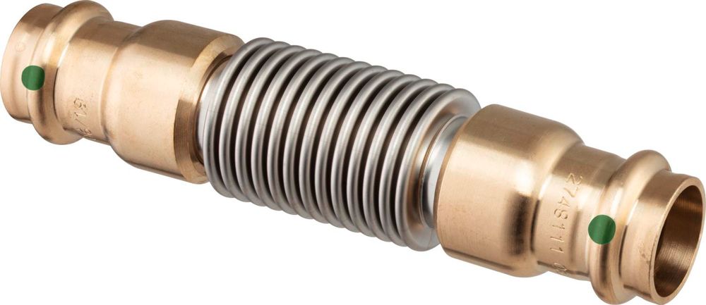 Viega Sanpress Inox Kompensator, d 15mm Rotguss oder Siliziumbronze, Edelstahl Modell 2251, 690250