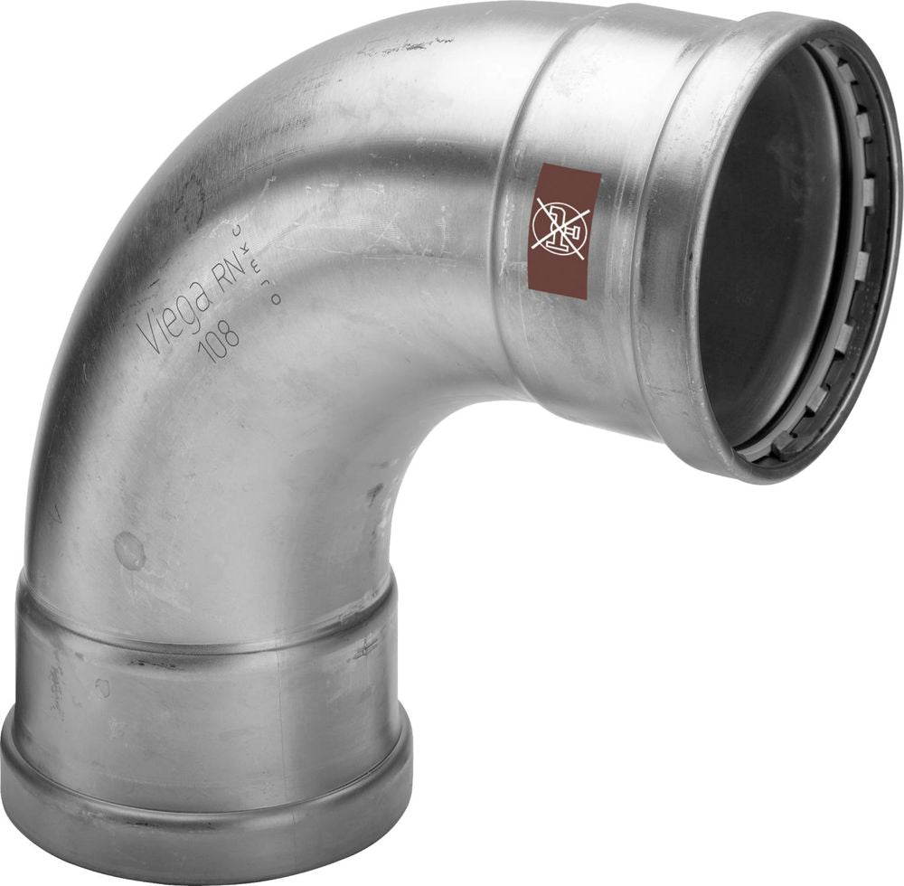 Viega Temponox XL-Bogen 90 Grad, d 108,0mm Stahl nichtrostend Modell 1716XL, 808907