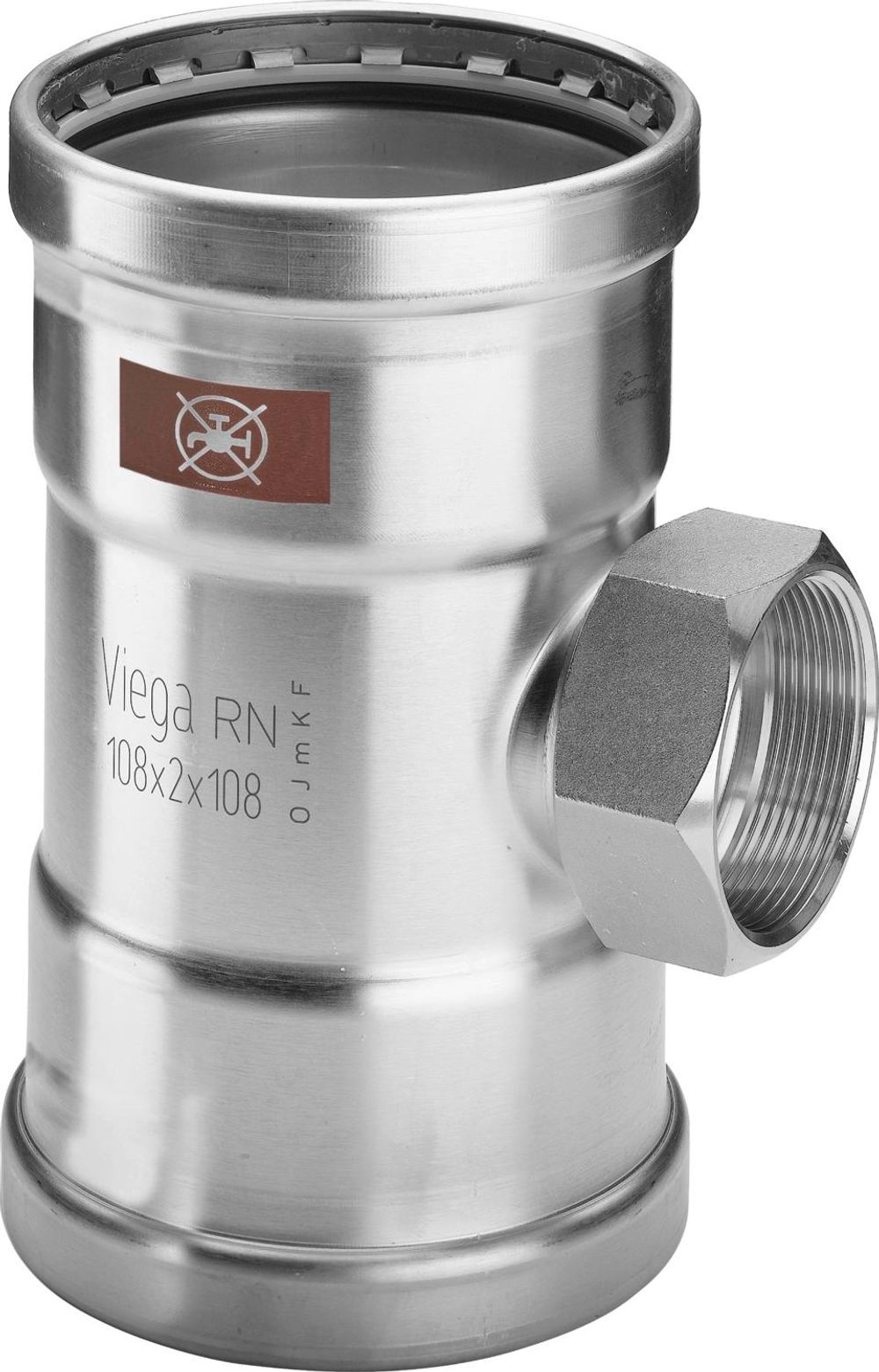 Viega Temponox XL-T-Stück, d1 108,0, Rp 3/4, d2 108,0 Stahl nichtrostend Modell 1717.2XL, 810986