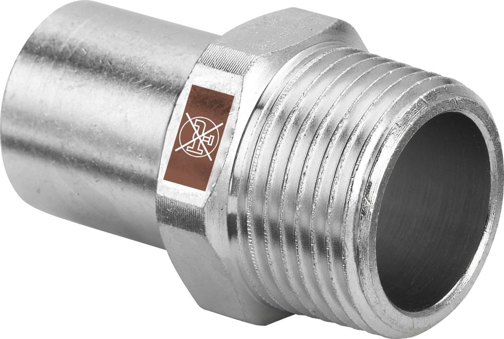 Viega Temponox-Einsteckstück, d 15mm, R 1/2 Stahl nichtrostend Modell 1711.1, 810634