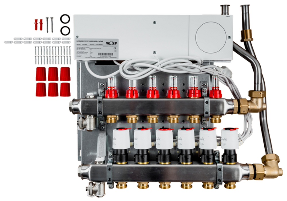 Wolf Heizkreisverteiler mit Regler CUC 6 Heizkreise, UF-Control 230V, 2072446