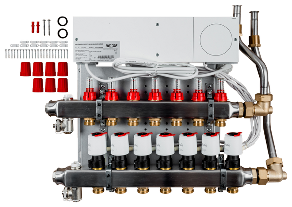 Wolf Heizkreisverteiler mit Regler CUC 7 Heizkreise, UF-Control 230V, 2072447