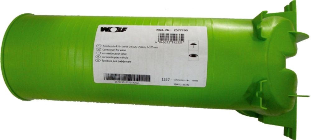 Wolf Anschlussteil für Schlauch DN90 Ventil DN125, 90Grad, L:325mm, 2577892