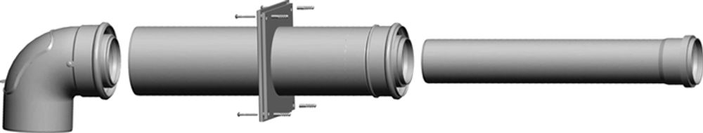 Wolf Anschluss-Set DN60/100 - C43x weiß, raumluftunabhängig, 2651751