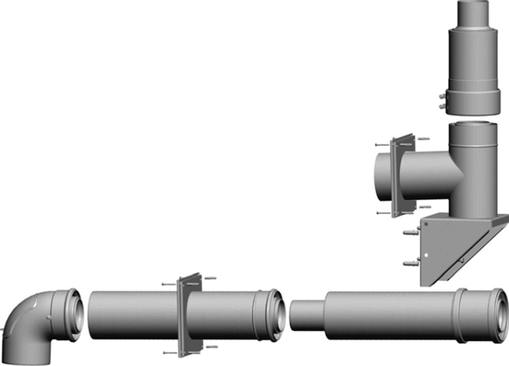 Wolf Anschluss-Set DN110/160 - C53x DN110/160 an der Fassade, raumluftunabh., 2651764