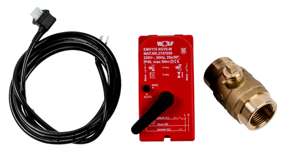 Wolf 2-Wege Sperrventil DN 25 RP 1 230V für CHA, 9146879
