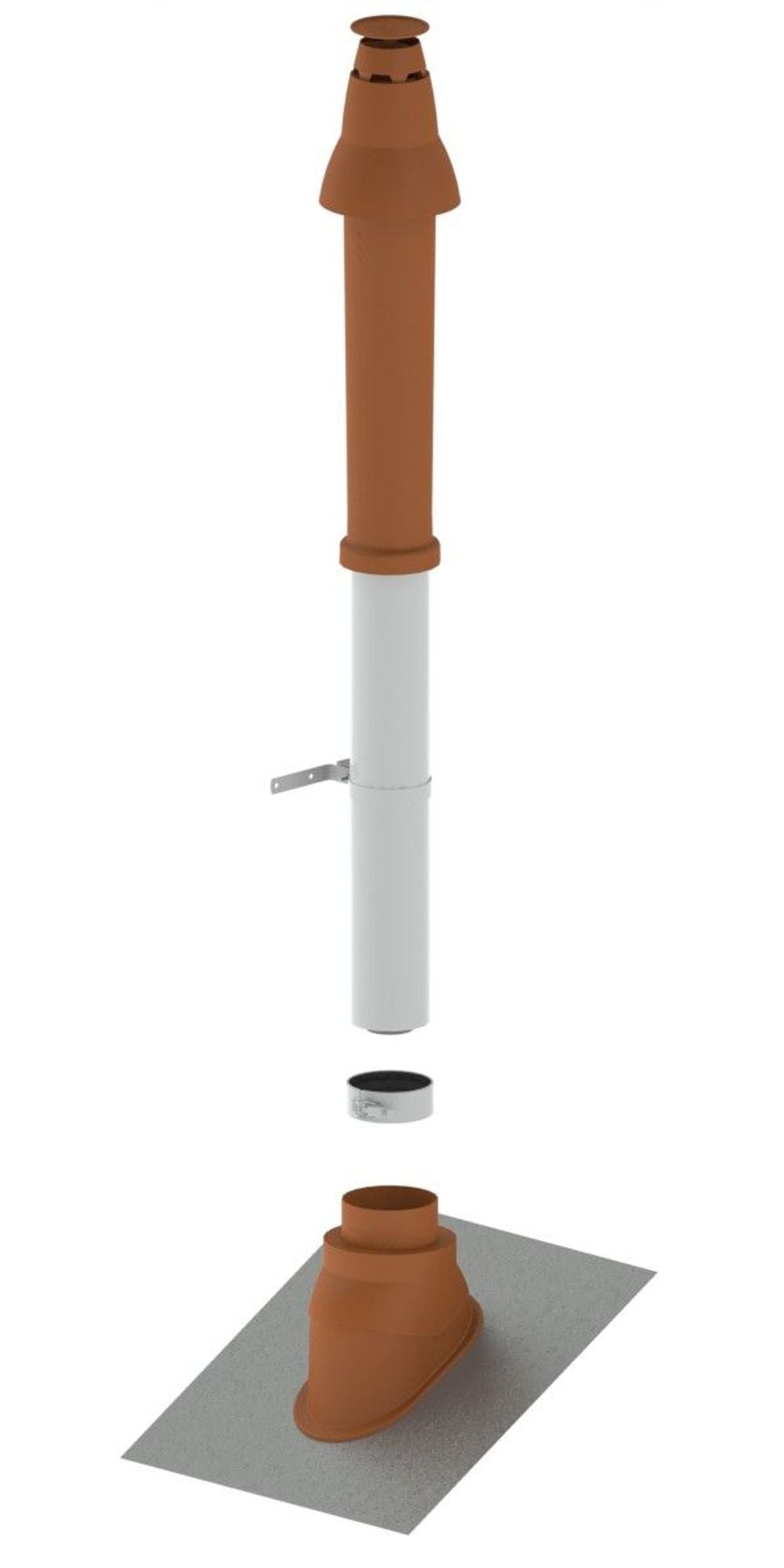 Remeha PPS-Grundbausatz RUD2, DN 60/100, Schrägdach, rot, W01318R