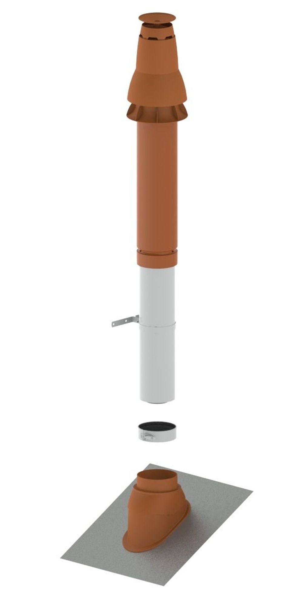 Remeha PPS-Grundbausatz RUD2, DN 80/125, Schrägdach, rot, W01303R