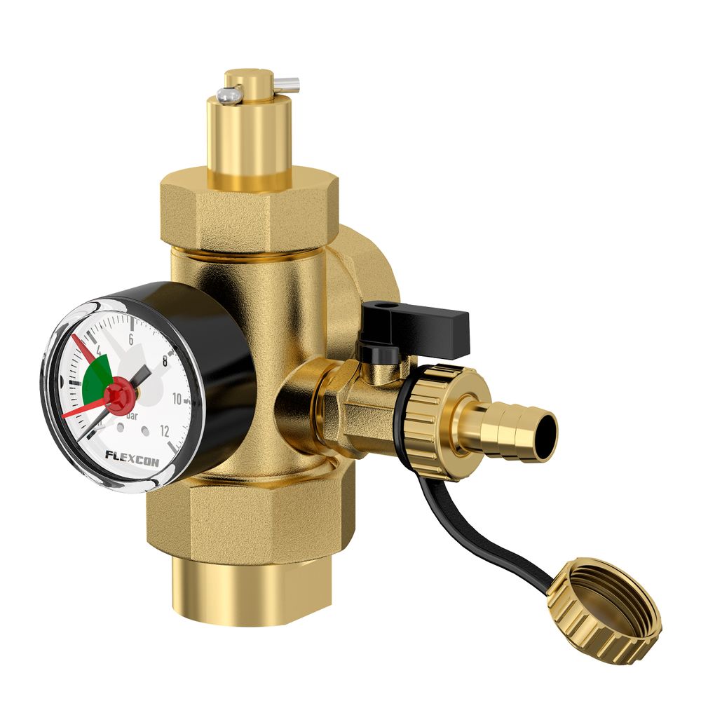 Flamco Anschlussgruppe Flexcon 1 mit Manometer und Absperrventil, 27293