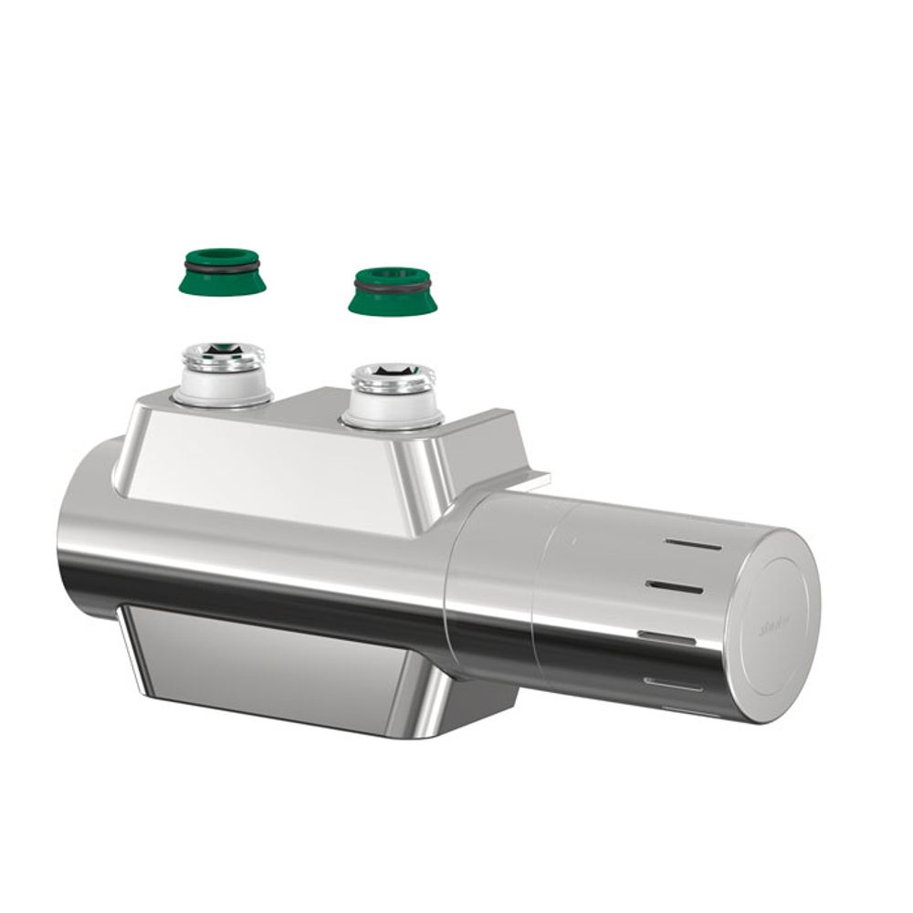 Flamco Ventilhahnblock VARIODESIGN Einrohr mit Th.-Kopf TC-D1 und Blende, verchromt, F12166