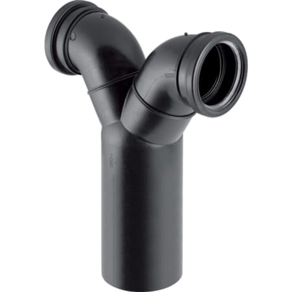 Geberit PE Doppelanschlussbogen 90° für Wand-WC, DN 100 / 90 / 90, 367.923.16.1