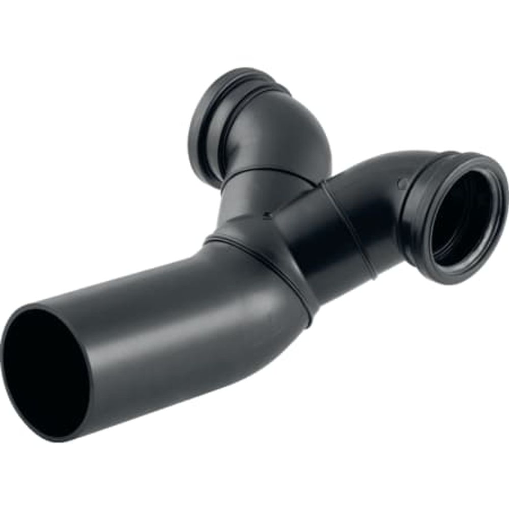 Geberit PE Doppelanschlussbogen 90° gekröpft, für Wand-WC, DN 100 / 90 / 90, 367.485.16.1