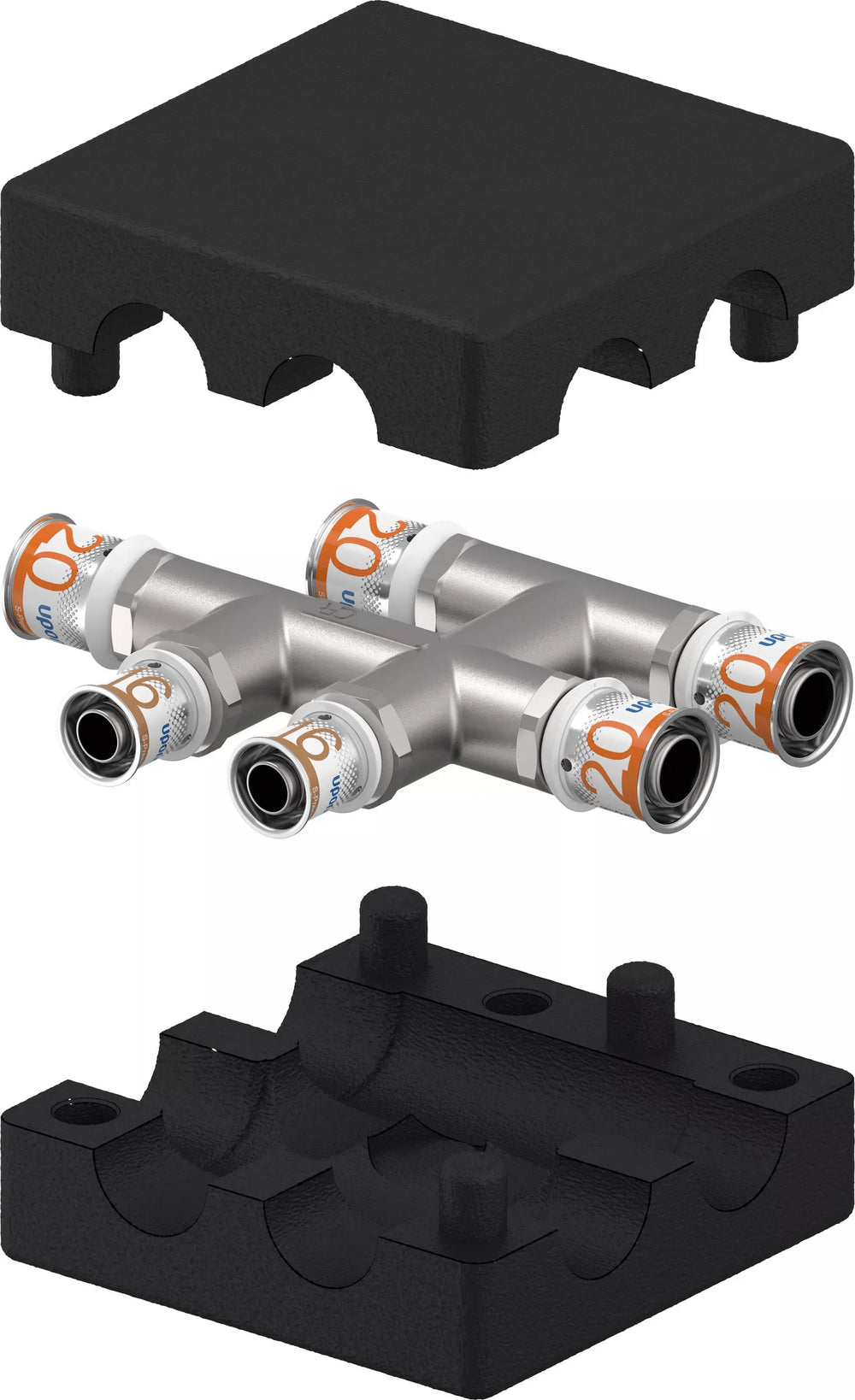 Uponor S-Press PLUS HK-X-Fitting mit Dämmbox insulated 20-16-20, 1070691