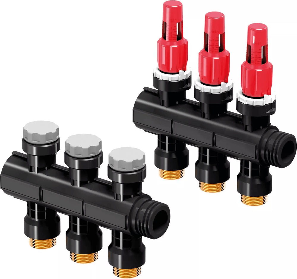 Uponor Vario PLUS Verteiler mit Durchflussmesser FM 3X 3/4 Euro, 1030583