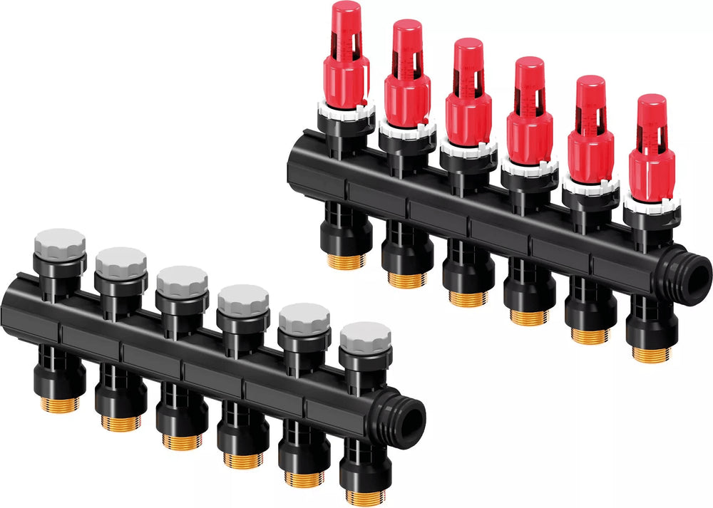 Uponor Vario PLUS Verteiler mit Durchflussmesser FM 6X 3/4 Euro, 1030585