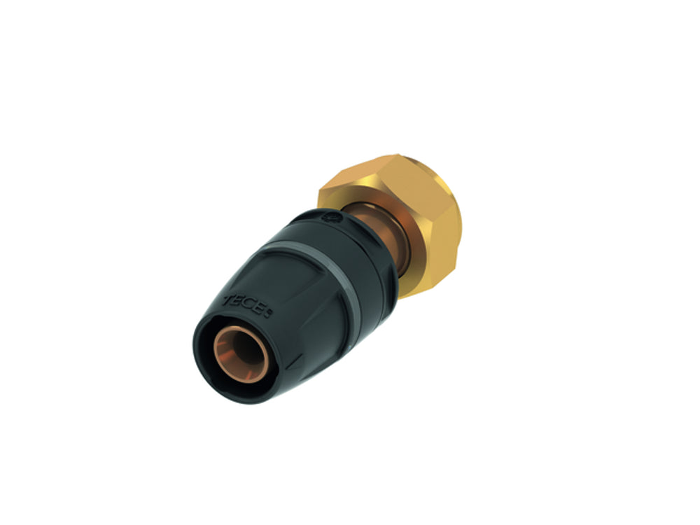 TECE TECElogo-Push Verschraubung, flachdichtend Dimension 16 x 3/4,, Rotguss/Si-Bronze, 8733202