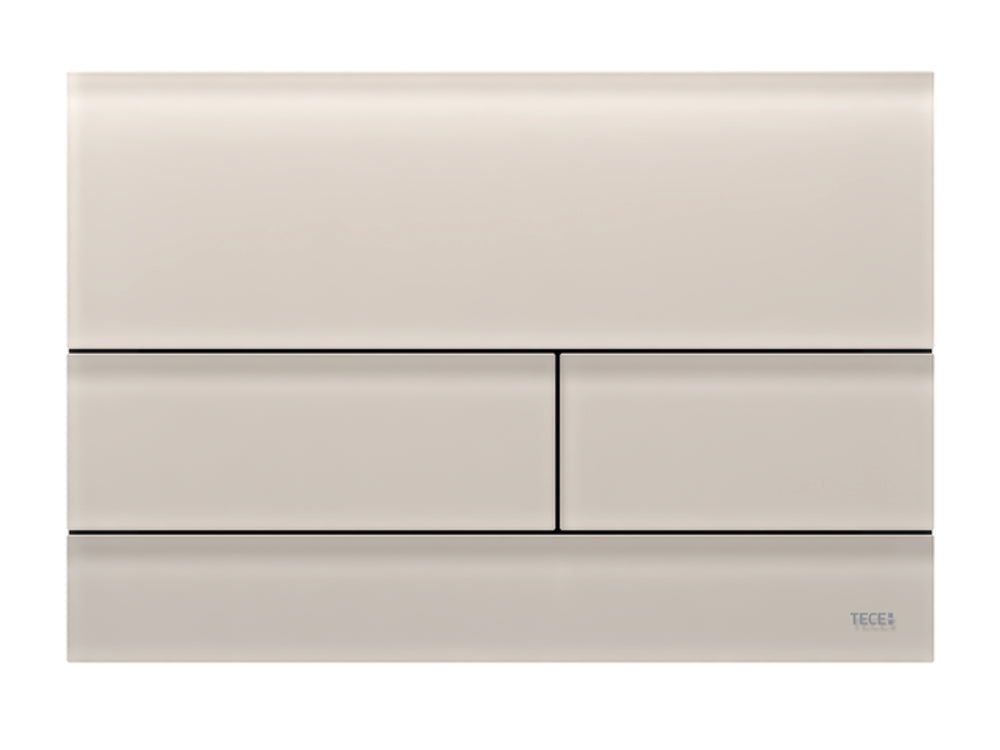 TECE TECEsquare II WC-Betätigungsplatte Zweimengentechnik, Glas sandbeige satiniert, 9240827